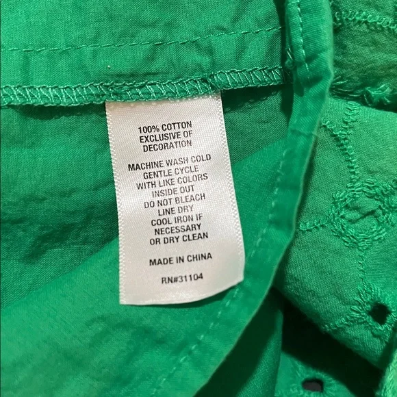 Crown & Ivy Emerald Eyelet Blouse - Picture 12 of 12